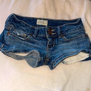 Aeropostale very low rise Jean shorts.    Size us 00